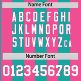 Custom Pink Aqua Stripe Fashion Authentic Two-Button Baseball Jersey