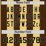 Custom Brown Khaki Stripe Fashion Authentic Two-Button Baseball Jersey