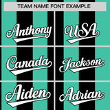 Custom Bright Green Black Stripe Fashion Authentic Two-Button Baseball Jersey