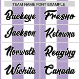 Custom White Light Purple Stripe Fashion Authentic Two-Button Baseball Jersey