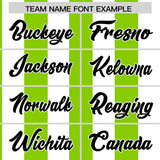 Custom White Neon Green Stripe Fashion Authentic Two-Button Baseball Jersey