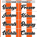 Custom White Orange Stripe Fashion Authentic Two-Button Baseball Jersey