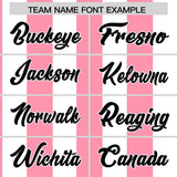 Custom White Light Pink Stripe Fashion Authentic Two-Button Baseball Jersey