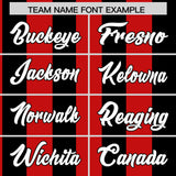 Custom Black Red Stripe Fashion Authentic Two-Button Baseball Jersey