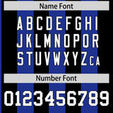 Custom Black Royal Stripe Fashion Authentic Two-Button Baseball Jersey