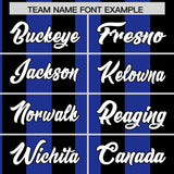 Custom Black Royal Stripe Fashion Authentic Two-Button Baseball Jersey