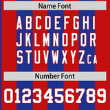 Custom Red Royal Stripe Fashion Authentic Two-Button Baseball Jersey