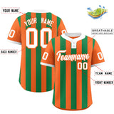 Custom Orange Kelly Green Stripe Fashion Authentic Two-Button Baseball Jersey