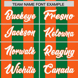 Custom Orange Kelly Green Stripe Fashion Authentic Two-Button Baseball Jersey