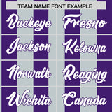 Custom Purple Silver Stripe Fashion Authentic Two-Button Baseball Jersey