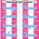 Custom Pink White Stripe Fashion Authentic Two-Button Baseball Jersey