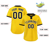Custom Fashion Stripe Two-Button Baseball Jersey Printed or Stitched Name for Men