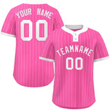 Custom Fashion Stripe Two-Button Baseball Jersey Personalized Name/Number