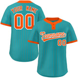 Custom Stripe Fashion Two-Button Baseball Jersey Printed or Stitched Name Number
