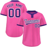 Custom Stripe Fashion Two-Button Baseball Jersey Personalized Your Style for Men