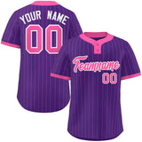 Custom Fashion Two-Button Stripe Baseball Jersey Printed or Stitched Logo Big Size