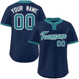 Custom Fashion Two-Button Stripe Baseball Jersey Printed or Stitched Logo Big Size