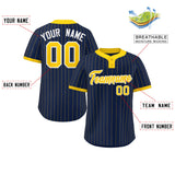 Custom Fashion Two-Button Stripe Baseball Jersey Printed or Stitched Logo Big Size