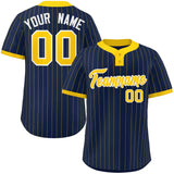 Custom Fashion Two-Button Stripe Baseball Jersey Printed or Stitched Logo Big Size