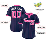 Custom Fashion Two-Button Stripe Baseball Jersey Printed or Stitched Logo Big Size