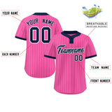 Custom Fashion Two-Button Stripe Baseball Jersey Printed or Stitched Logo Big Size