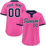 Custom Fashion Two-Button Stripe Baseball Jersey Printed or Stitched Logo Big Size