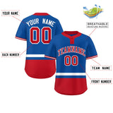 Custom Two-Button Baseball Jersey Classic Style Personalized Printed/Stitched Letters&Number Bottom Stripe Sports Unisex Streetwear