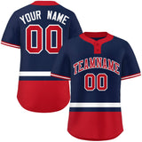 Custom Two-Button Baseball Jersey Classic Style Personalized Printed/Stitched Letters&Number Bottom Stripe College Shirts Uniforms