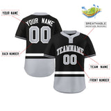 Custom Two-Button Baseball Jersey Classic Style Personalized Printed/Stitched Letters&Number Bottom Stripe Sports Shirts