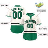 Custom Two-Button Baseball Jersey Classic Style Personalized Printed/Stitched Letters&Number Bottom Stripe Sports Shirts