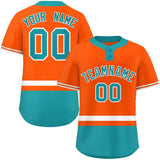 Custom Two-Button Baseball Jersey Classic Style Personalized Name Number Bottom Stripe Practice Shirts Uniforms