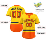 Custom Two-Button Baseball Jersey Classic Style Personalized Team Number Bottom Stripe Sports Unisex Streetwear For Adult