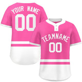 Custom Two-Button Baseball Jersey Classic Style Personalized Bottom Stripe Sports Shirts Outdoor Uniforms