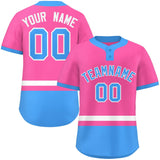 Custom Two-Button Baseball Jersey Classic Style Personalized Bottom Stripe Sports Shirts Outdoor Uniforms
