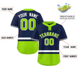Custom Two-Button Baseball Jersey Classic Style Personalized Bottom Stripe Sports Shirts Outdoor Uniforms