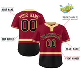 Custom Two-Button Baseball Jersey Classic Style Personalized Bottom Stripe Sports Shirts Outdoor Uniforms