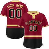 Custom Two-Button Baseball Jersey Classic Style Personalized Bottom Stripe Sports Shirts Outdoor Uniforms