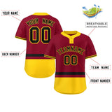 Custom Two-Button Baseball Jersey Classic Style Personalized Bottom Stripe Sports Shirts Outdoor Uniforms