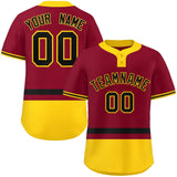 Custom Two-Button Baseball Jersey Classic Style Personalized Bottom Stripe Sports Shirts Outdoor Uniforms