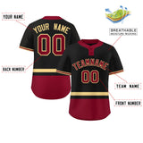 Custom Two-Button Baseball Jersey Classic Style Personalized Bottom Stripe Sports Shirts Outdoor Uniforms