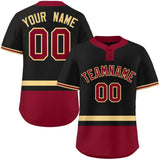 Custom Two-Button Baseball Jersey Classic Style Personalized Bottom Stripe Sports Shirts Outdoor Uniforms