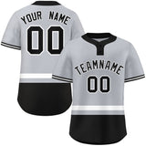 Custom Two-Button Baseball Jersey Classic Style Personalized Bottom Stripe Sports Shirts Uniforms Men Youth