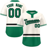 Custom Two-Button Baseball Jersey Personalized Classic Style Bottom Stripe Sports Shirts Men Youth