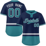 Custom Two-Button Baseball Jersey Personalized Classic Style Stripe College Mesh Shirt
