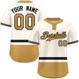 Custom Two-Button Baseball Jersey Personalized Classic Style Stripe Sports Shirts Men Youth