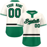 Custom Two-Button Baseball Jersey Personalized Classic Style Stripe Sports Shirts Men Youth
