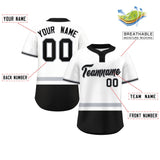 Custom Two-Button Baseball Jersey Personalized Classic Style Stripe Short Sleeve Shirts Streetwear