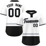 Custom Two-Button Baseball Jersey Personalized Classic Style Stripe Short Sleeve Shirts Streetwear