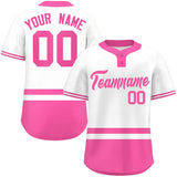 Custom Two-Button Baseball Jersey Personalized Classic Style Stripe Short Sleeve Shirts Streetwear