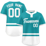 Custom Two-Button Baseball Jersey Personalized Classic Style Stripe Mens Casual Short Sleeve Shirts